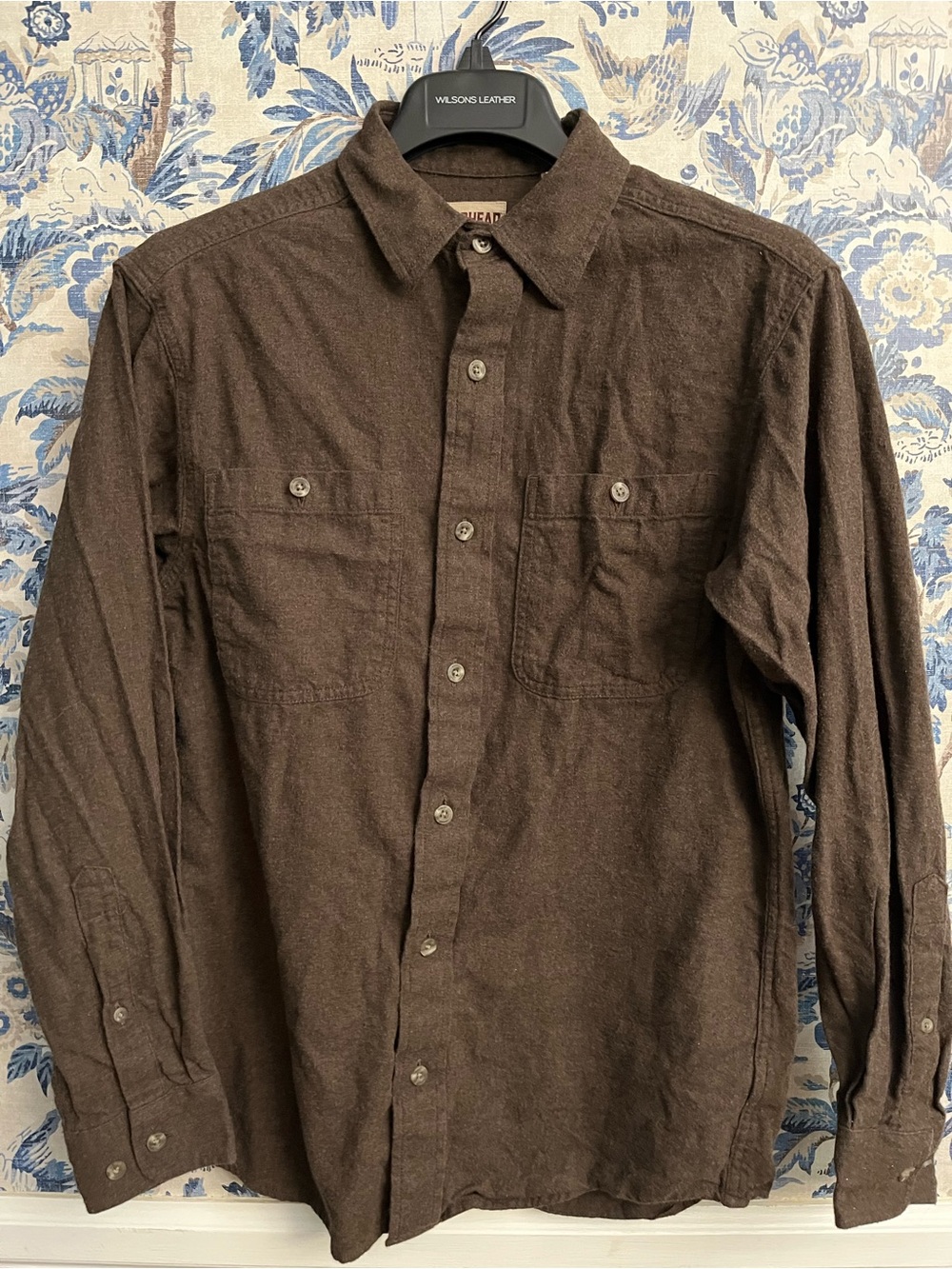 RedHead Men's Brown Casual Long-Sleeve Button-Down Shirt